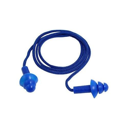 Blue Soft Silicone String Ear Plugs for Swimming Sleeping