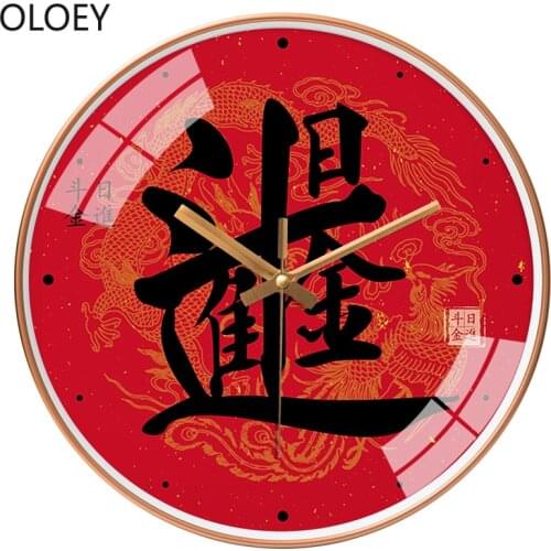 Modern Large Wall Clock Red Luxury Garden Kitchen Clock Bedroom Wall Clocks Home Decor Metal Wall Decorations Living Room 2020