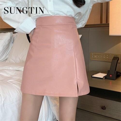 Sungtin Women's Leather Skirts