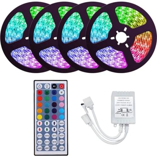 20M 3528 RGB LED Strip Light 1200Leds Waterproof Flexible LED Light Strip With 44 Key Remote For Halloween Christmas