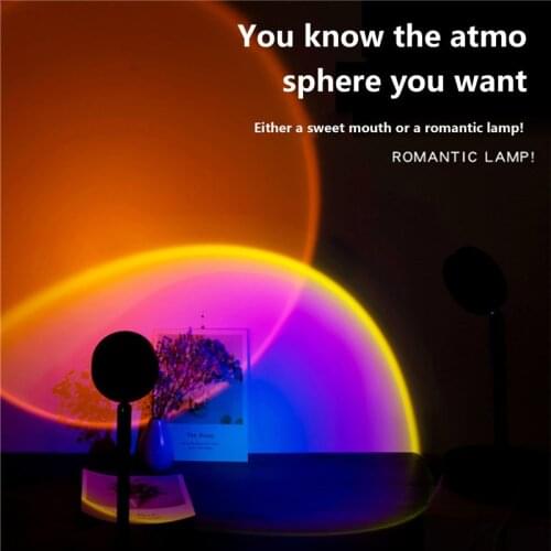 Sunset Projection Led Light, Rainbow Floor Stand Modern Lamp Night Light for Living Room Bedroom Romantic Projector Gift for Wed