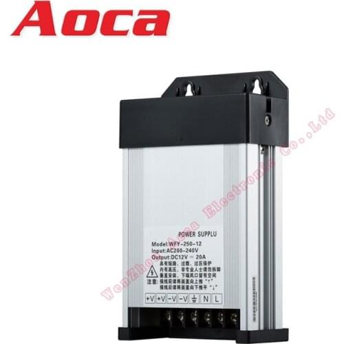 250W Low Voltage Transformer 12V Power Supply Driver Rainproof Power Supply Transformer for Outdoor Rainproof Power Supply