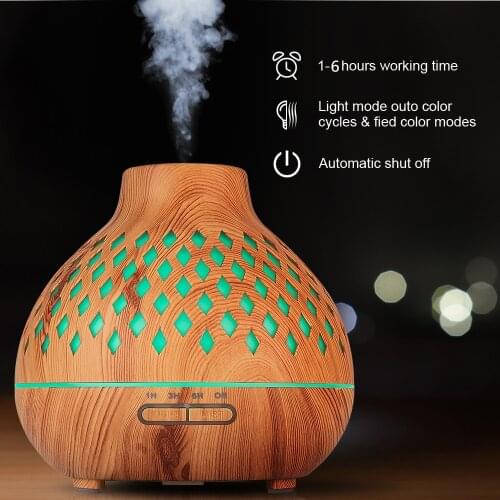 Remote Control Aroma Diffuser air Humidifier 400ML Ultrasonic Cool Mist Essential Oil Diffuser LED light Aromatherapy Diffuser