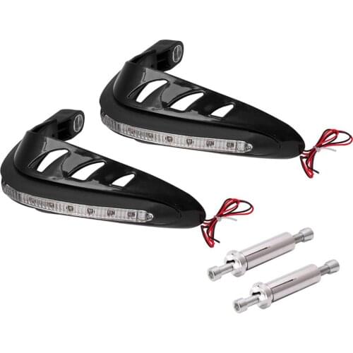 Black And White 12V Universal Motorcycle Handguards Cafe Racer Motocross Hand Guards Universal for ATV Dirt Bike