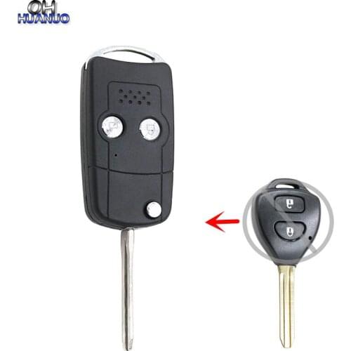 Blank Car Key Case New Modified Folding Remote Key 2 Buttons For Toyota Corolla