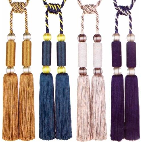 1 pair grey Home Decoration Window curtain clips accessories Hanging Belt Ball curtain strap Luxury Curtain Tassel Buckle Rope