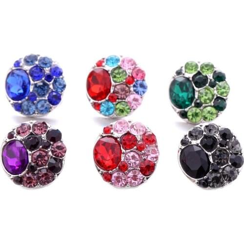 10pcs/lot Newest Design 6 color High Quality Rhinestones Snap Button Bracelet For Women Fit 18mm Snap Button Jewelry