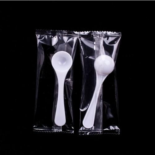 100x Disposable Plastic Measuring Spoons for Coffee Tea Milk Powder 2g 4ml Food Grade PP White