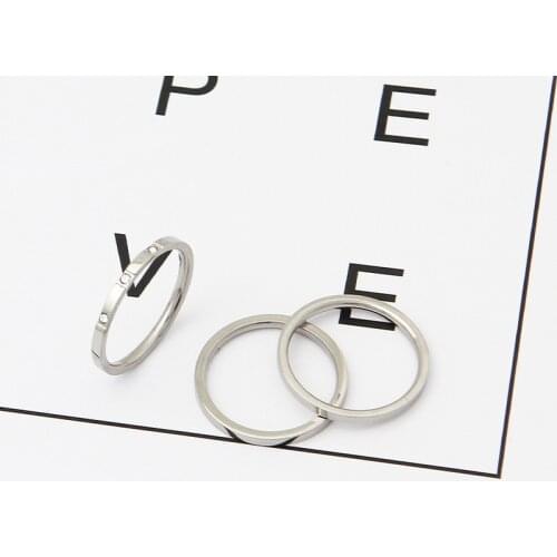 3 Pcs/set Stainless Steel Rings For Women Simple Fashion Finger Ring Wedding Engagement Girl Birthday Gift Women Jewelry