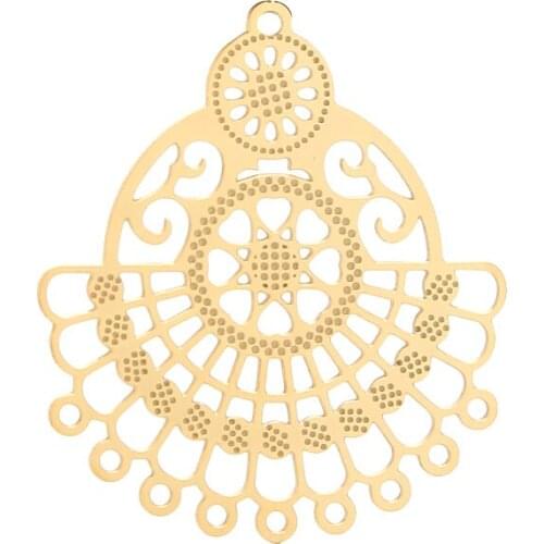 4pcs Satinless Steel Star Charm Jewelry DIY Hollow Life Round Charms Flower Connector Pendant Necklace