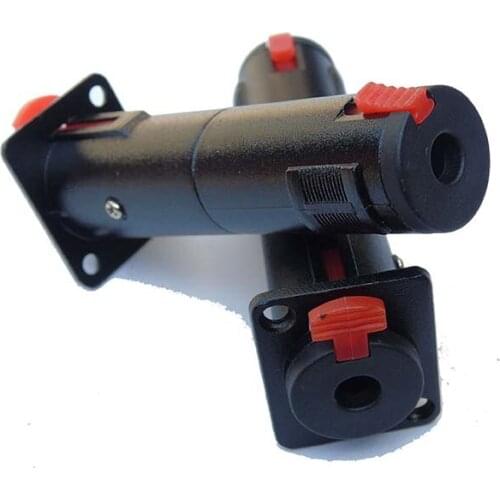 5PCS/lot Stereo 1/4" Locking Jack Panel Mount Connector 6.35 Mm Female Jack In Black Color