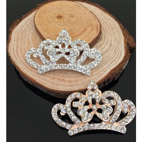 50pcs Strass Crown Rhinestone Applique Crystal Buckle Button Wedding Bride Hairpin Hair Clip Decor Shoes Bag Accessories Badge
