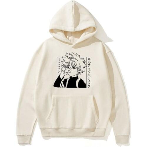 Anime Funny Killua Eyes Killua HxH Hoodies 2021 Winter Japanese Style Hunter X Hunter Sweatshirt Streetwear Women/Men
