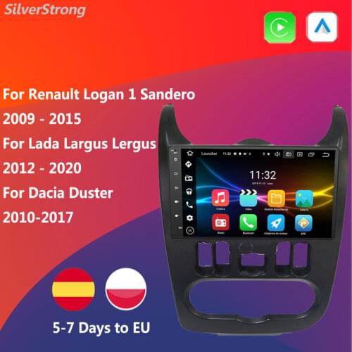 Car Radio Multimedia,RDS CarPlay For Renault Logan 1 Sandero 2009-15,For Lada Largus Lergus 2012-20,For Dacia Duster 2010- 2017