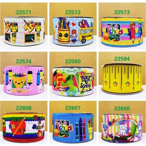 Free shipping 10 yards cartoon printed grosgrain ribbon 22571