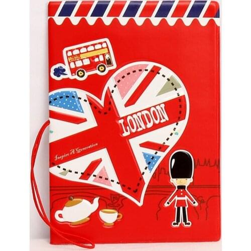 Bule I Love London 3D Travel Passport Cover,Business passport holder 14*9.6CM ID Card Bag,PVC Leather Credit Card Holder