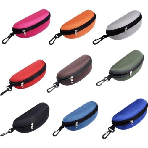 Black New Zipper Eye Glasses Sunglasses Hard Case Box Portable Protector Bag