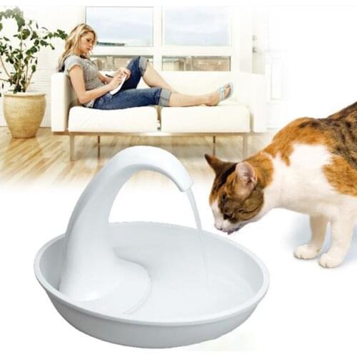 Pet Cat Dog Water Dispenser Feeding Automatic Swan Shaped Electric Water Dispenser Water Flowing Fountain Cat Drinking Bowl