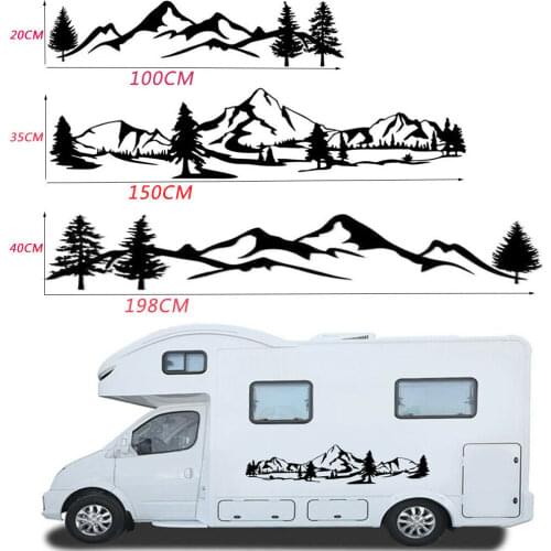 Hot Sale 150cm RV sticker Tree Decal Mountain Scene car Sticker Forest Vinyl Graphic Kit For Camper RV Trailer Car Accessories