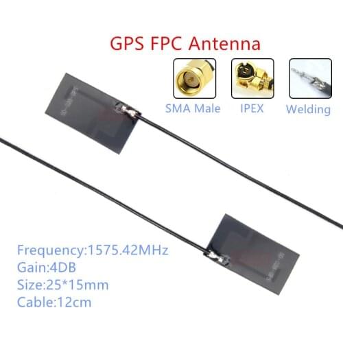 GPS FPC antenna 4DB high gain 1575.42MHz 25*15mm IPEX U.FL interface MFH4 connector internal Passive positioning patch antenna