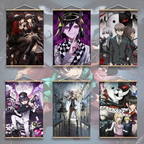 Canvas Wall Modern Print Danganronpa V3: Killing Painting Solid Wood Hanging Scroll HD Anime Posters Home Decoration Living Room