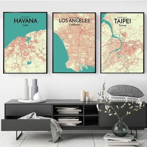 City Map Posters And Prints Wall Art Living Room Home Decor Aesthetic New York Japan California Germany Australia Maps Picture
