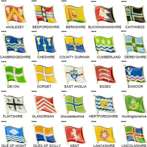 United Kingdom County Flag Badge Flag Brooch National Flag Lapel Pin International Travel Pins Collections