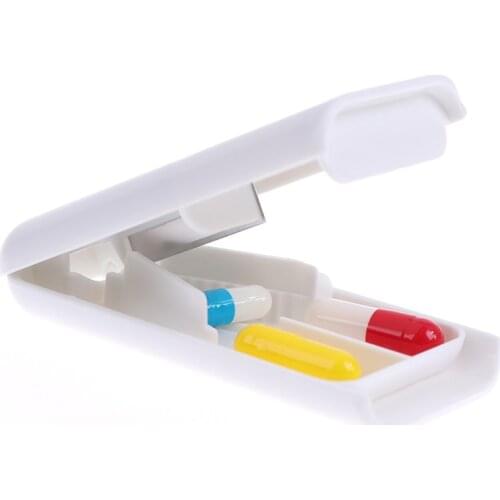 1PC Medicine Pill Holder Tablet Cutter Splitter Pill Case Mini Useful Portable Storage Box Pill Tablet Pill Cutter Divider