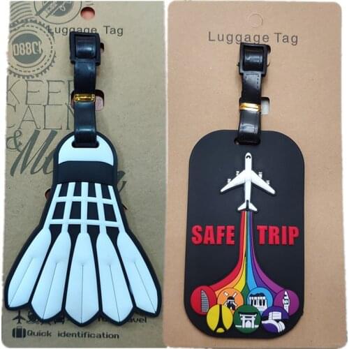 Fashion Badminton Luggage Tag Women Travel Accessories Silica Gel Suitcase ID Address Holder Baggage Boarding Tag Portable Label