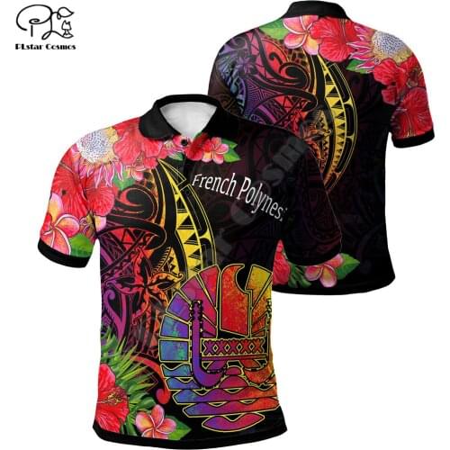 PLstar Cosmos Fashion 3d Print French Polynesia Men‘s Tahiti Polo Shirts New Designed Summer Short Sleeve Brand Clothing P2