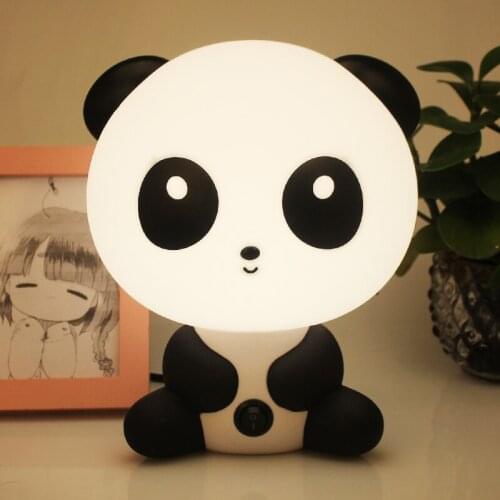 Cartoon lovely energy-saving desk lamp gift panda childrens room bedroom plug-in bedside lamp LED lamp small night light