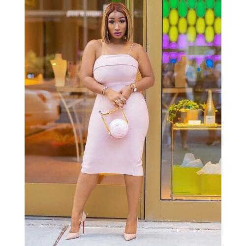 2021 New Summer Women Sexy Spaghetti Strap Bandage Dress Bow Celebrity Night Celebrity Vestidos Party Dress Pink Red Dobanmbd