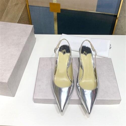 2021 New Fashion Womens Shoes Genuine Leather Sandals Luxury Brand Designer Shoes Hot Sell Ladies Wedding Shoes Size 34-42