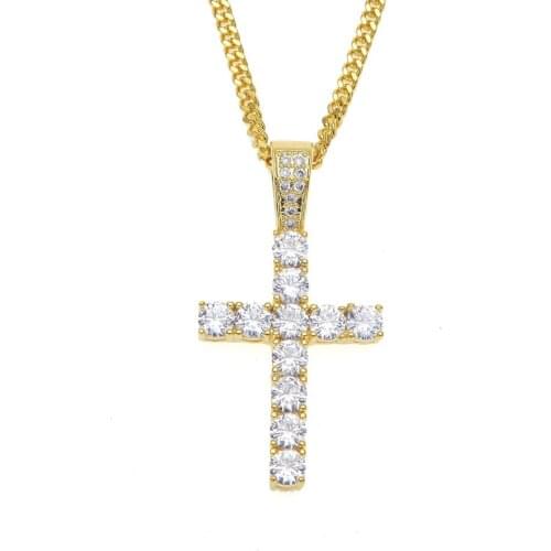 New Big Jesus Necklace & Pendant With Tennis Chain gold Color Iced Out Cubic Zircon Mens Hip Hop Jewelry Gift
