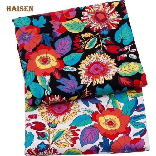 Gorgeous Flower Poplin Plain Cloth Thin Calico Cotton Fabric For DIY Childrens&Girl Bedding Quilt Dress Sewing Textile Material