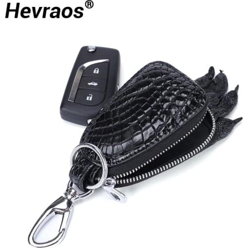 Portable Genuine Leather Key Bags Holder CarKeys Wallet Purse Bag Crocodi Mini Key Holder Zipper Organizer Housekeepers Keychain