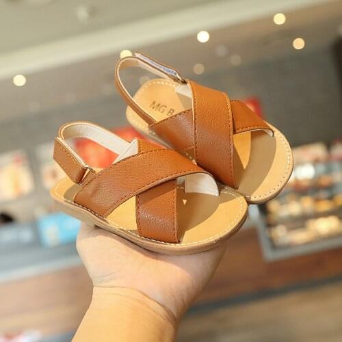 CAPSELLA KIDS Leather Sandals 2021 Summer Toddler Baby Boys Girls Shoes Children Beach Sandals Comfortable Soft Sole Shoes 21-30