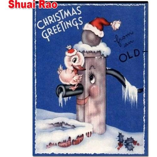 Snow bird Faucet 5d cross stitch,Diy diamond embroidery landscape diamond painting full square drill mosaic picture of decor