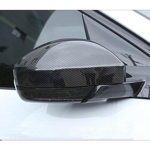 Carbon Fiber Style Rearview Mirror Cover Trim For Land Rover Discovery Sport 15-18 Evoque For Jaguar F-pace 2016 ABS Car Styling