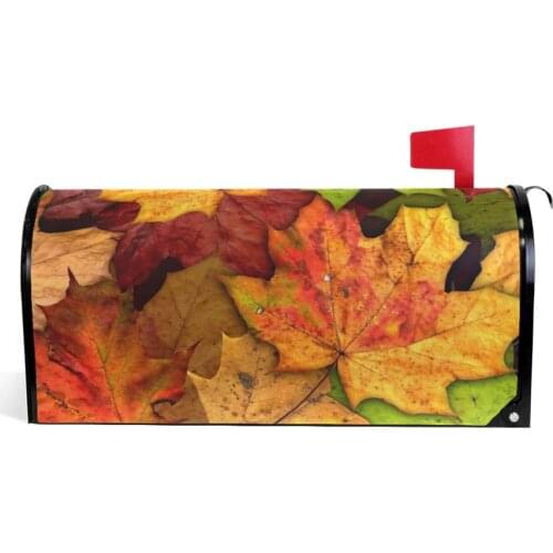 Waterproof Magnetic Letter Mailbox Cover Autumn Leaves UV Protect Post Box Cover Decor Welcome Home Outdoor Oversized