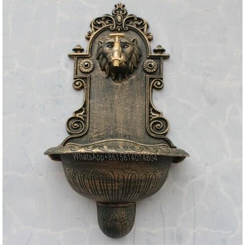 European-style high-end craft cast iron sink/garden courtyard sink/wash basin/home furnishings wall decoration lion head