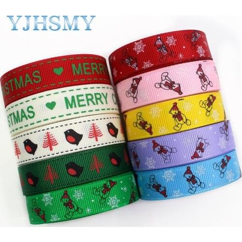 YJHSMY IMG_0968 ,16 mm 5 yards Christmas Ribbon Thermal Transfer Printing Grosgrain, Gift Packaging DIY Material