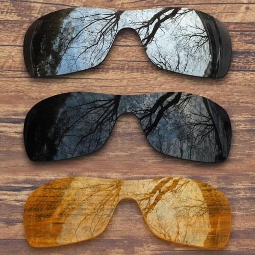 ToughAsNails 3 Pieces Black.Silver.Yellow Polarized Replacement Lenses for Oakley Antix Sunglasses