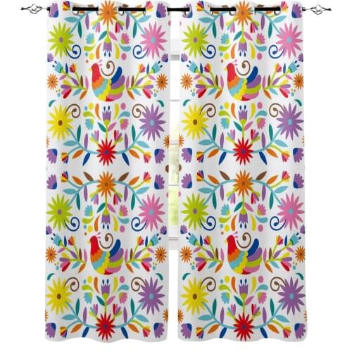 Flowers Bird Plant Curtains In The Living Room Kitchen Bedroom Interior Decor Curtain Window Room Divider Home Decoration