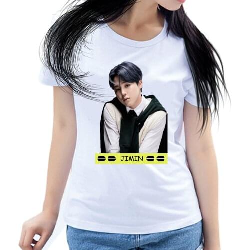 Women T Shirt Tops Tee Girls Fashion Army Bomb Kpop Boys V JUNG KOOK Poster JIMIN RM SUGA JIN J HOPE K-pop Album Love Yourself