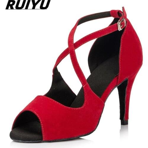 Latin Dance Shoes Womens Adult Salsa Tango Ballroom Dance Shoes Wedding Shoes High Heels 2021 New Girl Sneakers Red Blue