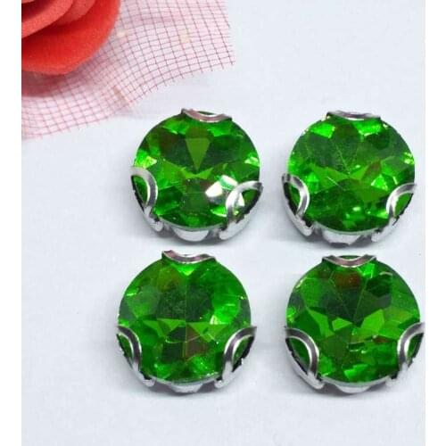 The Stone Flower Emerald Crystal Glass Sewing Rhinestones with D Shape Claw DIY Jeans Woman and Wedding Dresses