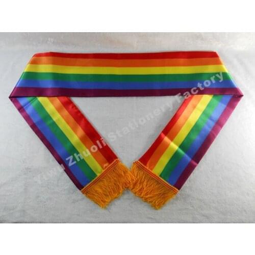 0 Factory Supply Stock Scarf Printing Satin Rainbow Stripes Gay Pride LGBT Decorations Flag Scarf 120X12CM Scarves