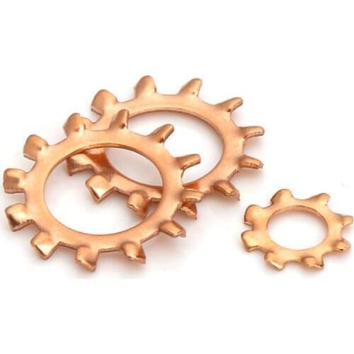 38pcs M3 M4 M5 M6 brass outer washer multi-tooth gasket serrated non-slip lock washers ring special-shaped gaskets