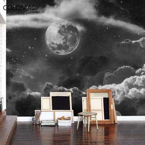 Colomac Custom 3D Beautiful Universe Starry Wallpaper Bedroom Childrens Room Ceiling Mural Wall Stickers Decor Drop Shopping